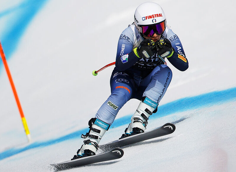 Teresa Runggaldier in azione a Crans Montana.