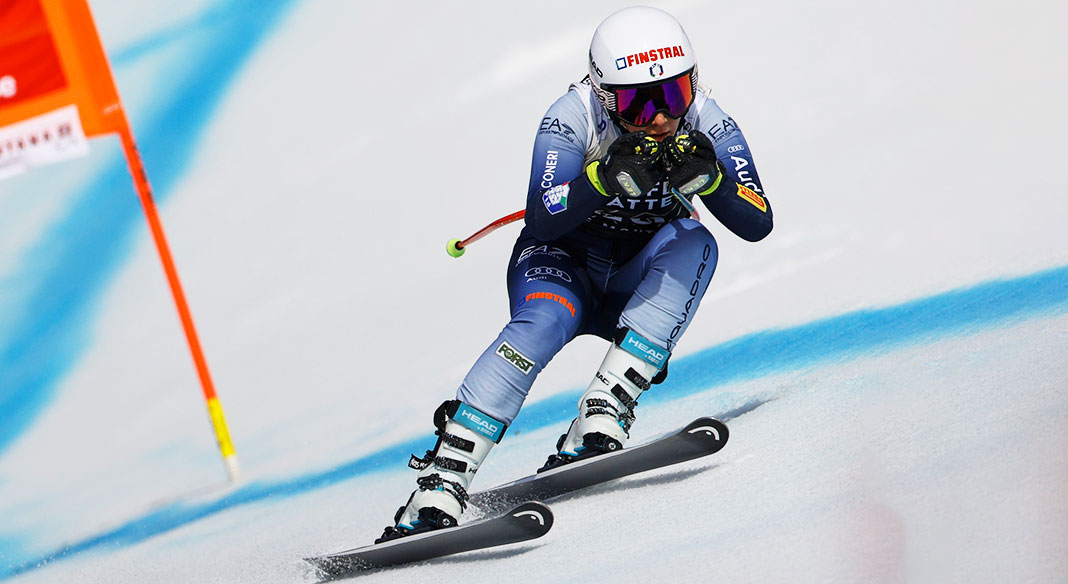 Teresa Runggaldier in azione a Crans Montana.