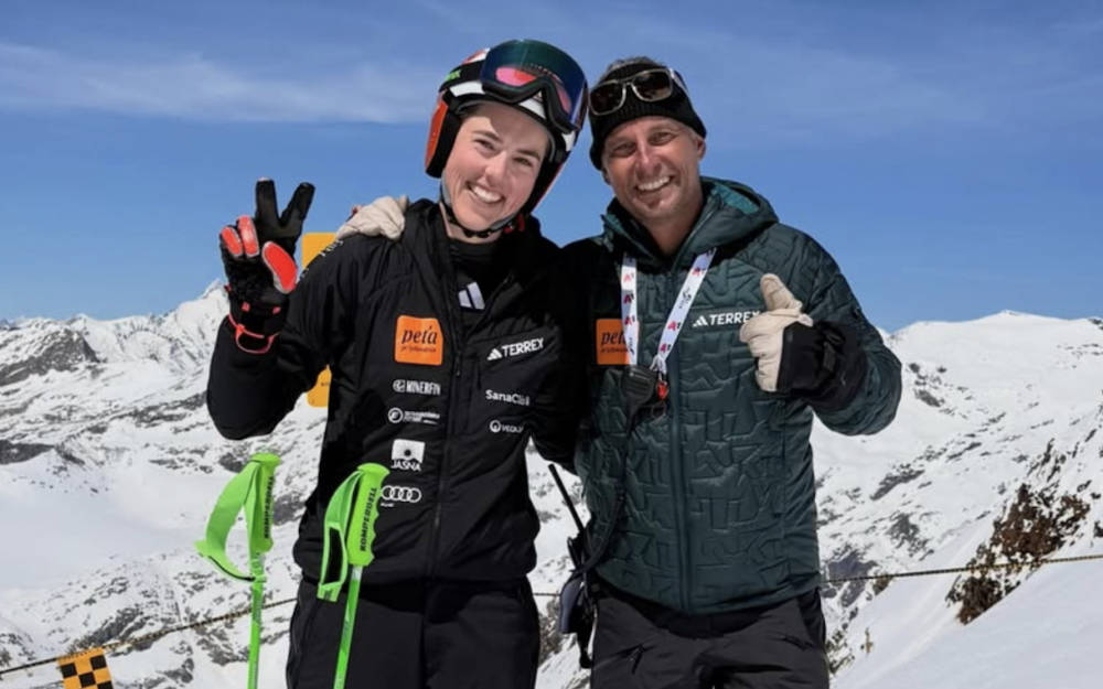 Petra Vlhova e il suo nuovo allenatore.
