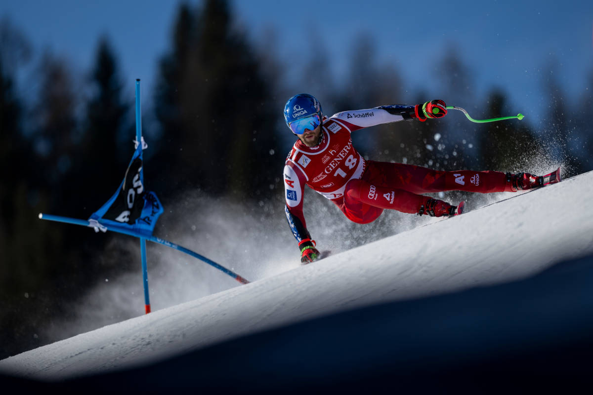 Marco Schwarz in azione.